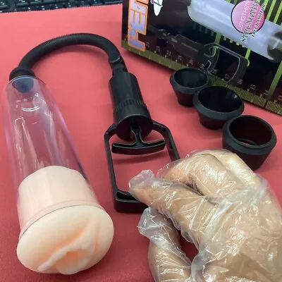 Vacuum Penis Pump For Male Penile Erection Enlarge Enhancment ED 4 Sleeves BG • $19.99