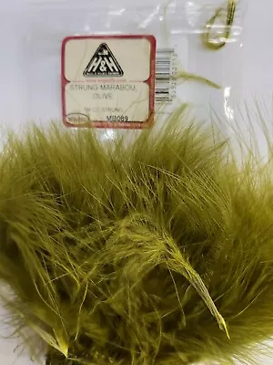 Lot Of 1/4 Oz     STRUNG  MARABOU    4  Long  Color:  OLIVE   Feathers  • $5.11