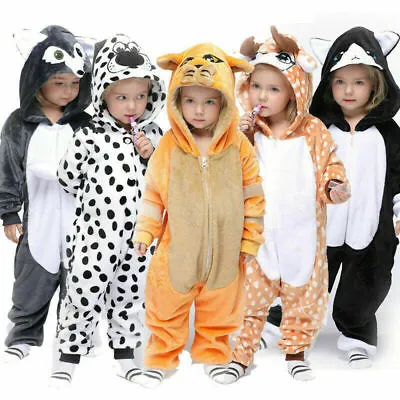 WH Kids Baby Kigurumi Animal Cosplay Costume Onesie20 Pajamas Sleepwear Jumpsuit • £14