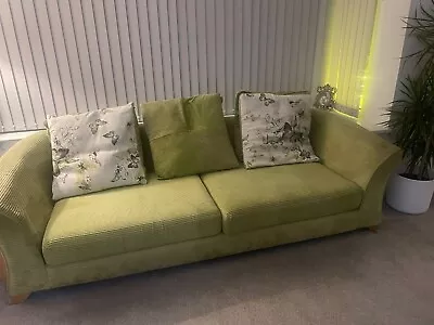 Used Fabric Sofas 2 And 3 Seater And Footstool • £50