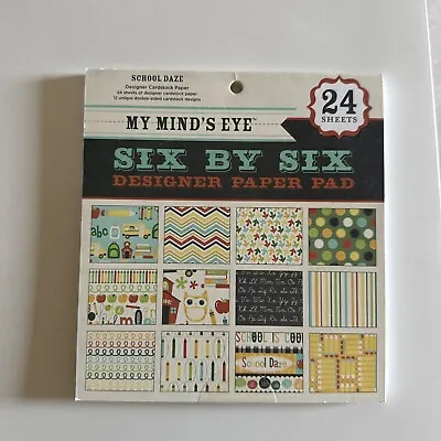 My Minds Eye Six By Six School Daze 24 Sheets Cardstock Paper 6x6 • £5