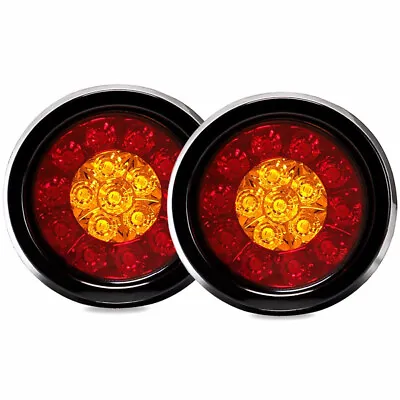 $32.98 • Buy Round Truck RV Trailer Tail Lights LED Stop Rear Brake Turn Signal Reverse Lamp