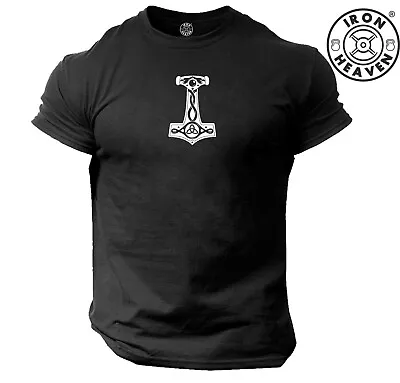 Mjolnir T Shirt Gym Clothing Bodybuilding Training Workout Boxing Thor MMA Top • £10.99