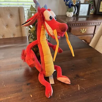 Disney Store Mulan 16” Mushu Red Dragon Plush! Excellent! Not Played With! Mulan • $24