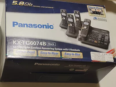 Panasonic KX-TG6074B Expandable 4 Handset Cordless Phone System Answering System • $9.99