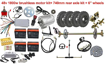 Full Kit 740mm Go Kart Rear Axle + 48V 1800W Electric Motor Drift Trike ATV Golf • $859.23