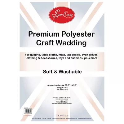 Sew Easy Poly Wadding: 2oz: 100 X 115cm (39.5 X 45.5in) • £13.68