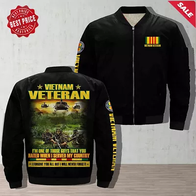 Vietnam Veteran I Served My Country Bomber Windbreaker With Fleece Army Gift • $49.80