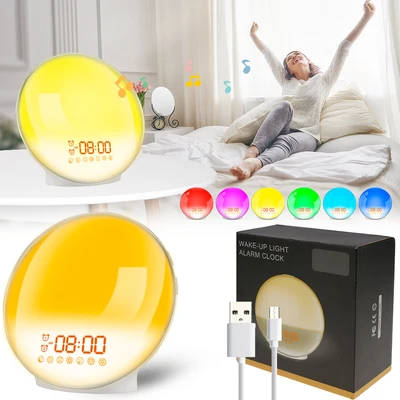 $57.81 • Buy Wake Up Light Sunrise Alarm Clock Reusable Light Alarm Clock With 7 JeBGO