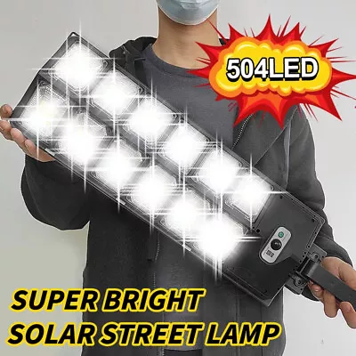 Large Outdoor LED Solar Street Light Motion Sensor Lamp Commercial Dusk To Dawn • £21.99