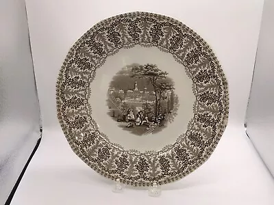 Historical Staffordshire Plate Brown Transfer City Hall By Meigh Circa 1840 • $125