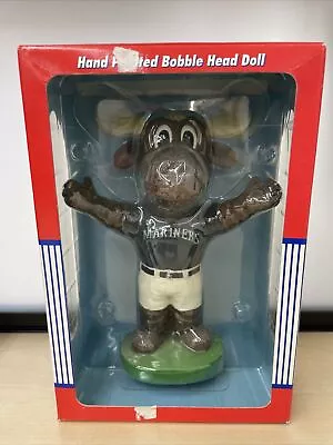 MOOSE MASCOT Seattle Mariners 8  Baseball Nodder Bobblehead NIB • $40