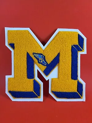 Vintage Letterman Varsity Patch Letter M Gold Purple Track Running Shoe UNUSED.. • $9.99