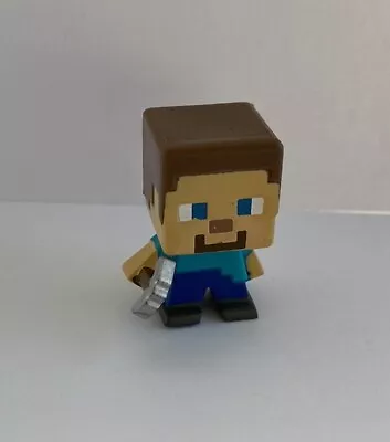 Minecraft Mini-Figures 1  Steve With Pickaxe Grass Series 1 Action Figure Mojang • $4