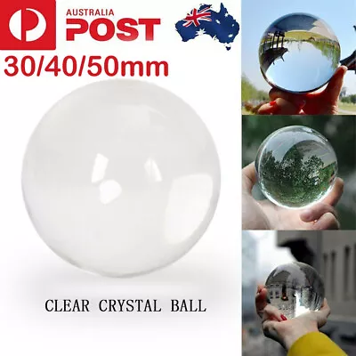 Clear Glass Crystal Healing Ball Photography Lens Ball Sphere Decor 30/40/50mm • $9.49