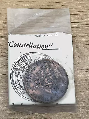 US Frigate Constellation Navy 1797 Coin Medal Made From Ship Parts + Paper -A56 • $29.99