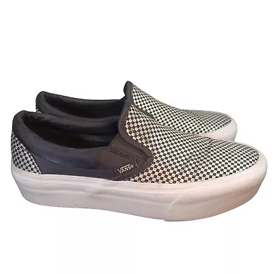 Vans Classic Slip On Platform Checkered Glitter Women’s Sneakers Size 8 Shoes • $34.99