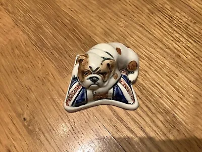 Coronation Handmade Ceramic British Brindle Bulldog On Union Jack Cushion  Boxed • £17