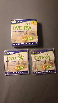 Lot Of (5) Memorex  MINI DVD-R 30 Minutes. 1.4GB.  Single Sided. Sony Handycam • $12