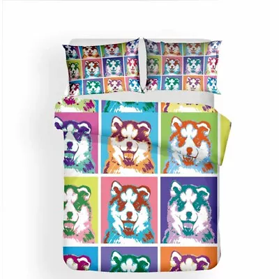 Cute Dachshund Bulldog German Shepherd Adult Kids Bedding Duvet Quilt Cover Set • $16.19