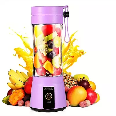 1pc 380ML Portable Blender With 6 Blades Rechargeable USB ; Personal Size Blende • $25.76