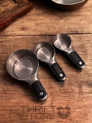 Oxo Stainless Steel Magnetic Handle Nesting Measuring Cups  1c 1/3c 1/4c BS3 • $17.09