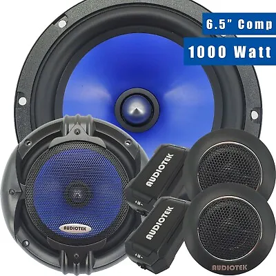 Pair Of Audiotek 1000W 6.5-Inch 2-Way Car Audio Component Speaker System 6-1/2in • $46.99