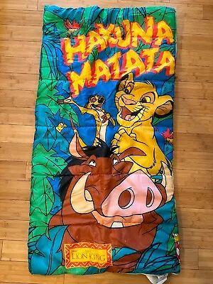Vintage 90s Disney The Lion King Simba Pumba Hakuna Matata Sleeping Bag RARE • $26
