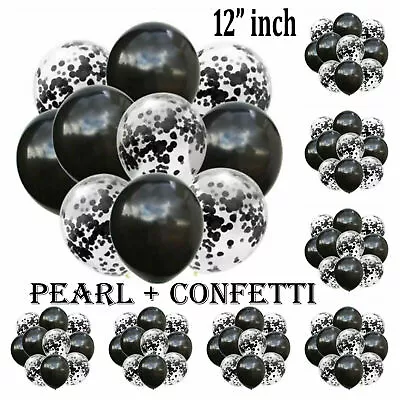 10  12  Metallic Pearl Confetti Latex Balloons Plain Colourful Birthday Baloons • $3.09