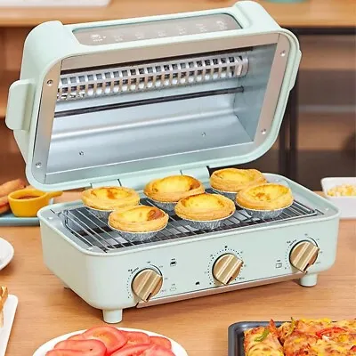 £59.99 • Buy BBQ Grill Electric Griddles Mini Oven Indoor Smokeless Cooker & Frying Pan 1600W