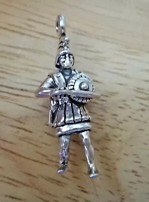 £26.01 • Buy 1 Sterling Silver 3D 26x11mm Trojan Roman Spartan Soldier Mascot Charm 