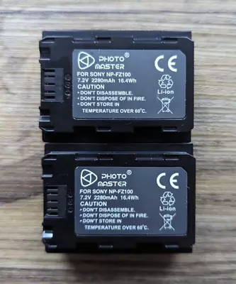 2x NP-FZ100 Li-ion Battery 7.2V 2280mAh Replacement For Sony A9 A7A7III A7R IV • £49.95
