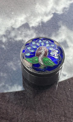 £95 • Buy Solid Silver Enamel Pill Box Eastern Indian Kashmir Mughal 