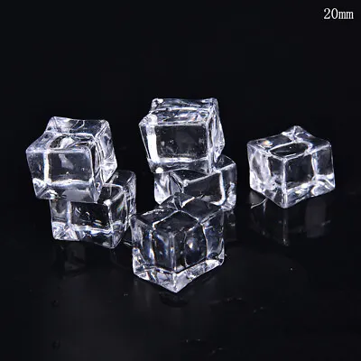 10PCS/Pack Fake Artificial Acrylic Ice Cubes Crystal Clear 2/2.5/3cm Squa N_Z8 • £4.01