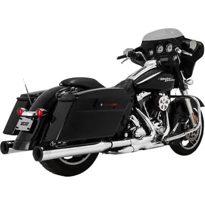 Vance & Hines 16706 Eliminator 400 Slip-On Mufflers - Chrome With Black End Caps • $448.79