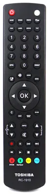 £7.99 • Buy Genuine Toshiba RC-1910 TV Remote For 22D1333B 24D1333DB 32W1333B 40L1333B
