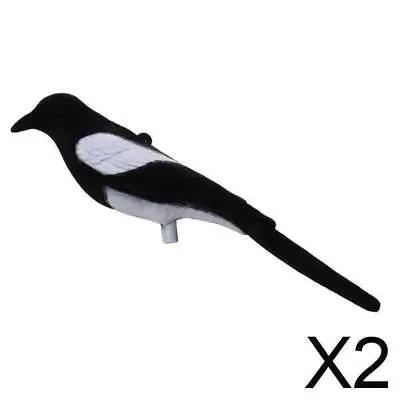 2xFull Flocked Realistic Calling Magpie Decoy Shooting/Hunting Decoying Bait • £12.79
