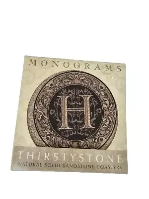 Set Of Four Monogrammed Letter H Thirstystone Drink Coasters • $15.28