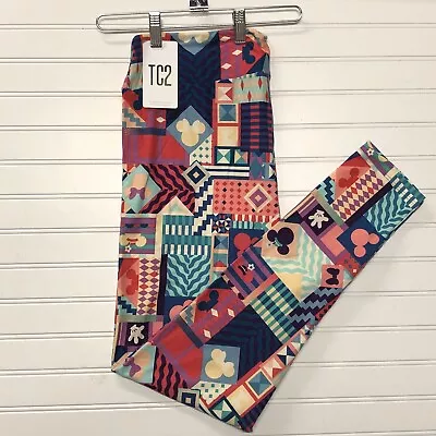 DISNEY LuLaRoe Tall & Curvy2  Leggings Mickey Mouse Disneyland TC2 Multicolored • $24.99