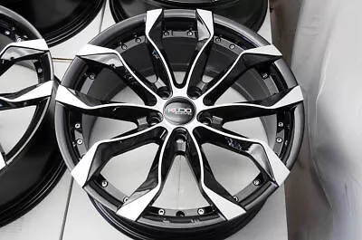 Kudo Racing Intimidate 18x8 5x112 +32mm 66.6 Black W/Polish Face Wheels Rims (4) • $684