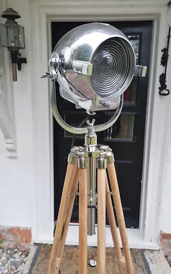 Vintage Strand Electric Patt 123 Theatre Stage Floor Light Lamp Teak Tripod • $524.12