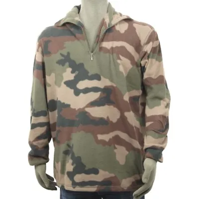 French Army Surplus Camo Fleece Xl 2xl Zip Pullover Jumper Military Camouflage • $18.93