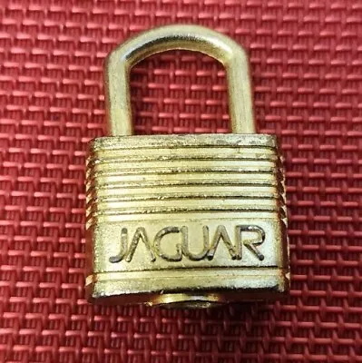 Small JAGUAR Gold Tone Padlock Mini Lock Only Diminutive Tiny ~ No Keys • $5.59