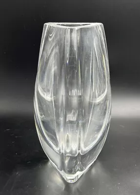 Vintage BACCARAT Bouton D'Or 8  Triangular Crystal Vase Free Shipping • $55