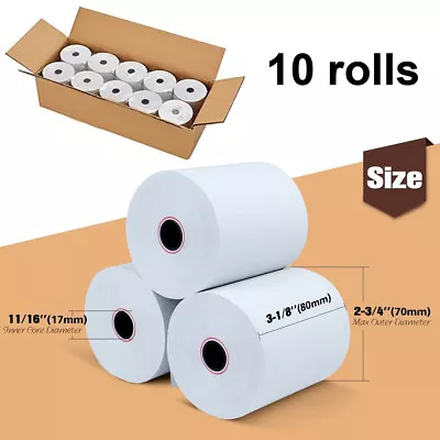 10 ROLLS 3-1/8  X 230' THERMAL POS RECEIPT PRINTER ROLL PAPER - POS-X XR510 • $19.98