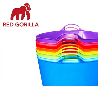 Genuine Red Gorilla Flexible Feed Tubs Buckets All Sizes 75l 38l 35l 26l 15l 5l • £8.30
