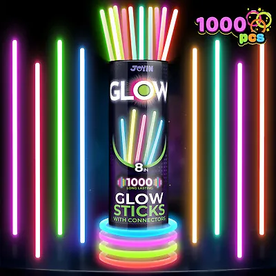 1000Pcs 8  Glow In The Dark Glow Sticks Bulk Bracelet Necklace Party Favor • $74.99