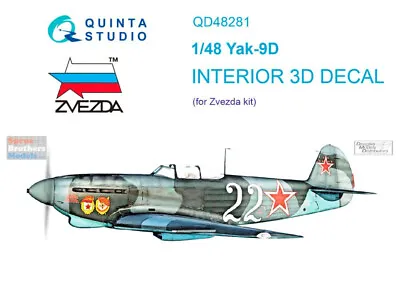 QTSQD48281 1:48 Quinta Studio Interior 3D Decal - Yak-9D (ZVE Kit) • $17.09