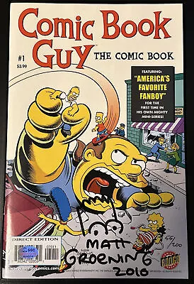 Rare 2010 Sdcc Comic Book Guy #1 Matt Groening Signed Sketch Simpsons Bongo 9.2+ • $1499.99