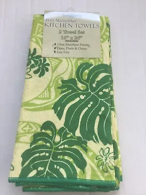 Microfiber Kitchen Towels Dish Cloth (Towel Set Of 2) Hawaiian Monstera Leaf • $5.98